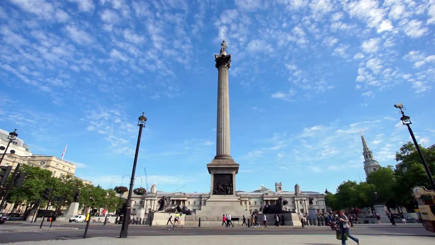 Nelson Statue In Trafalgar Square Stock Footage Video ...