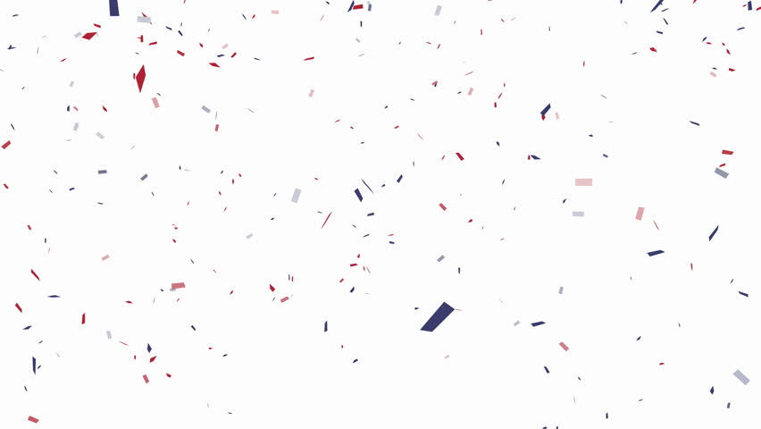 Blue, Red And White Confetti On White Background â Alpha Channel
