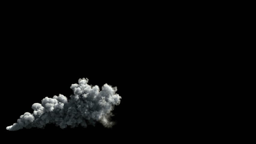 High-detailed Smoke With Alpha, Isolated On Black Background. 1080p
