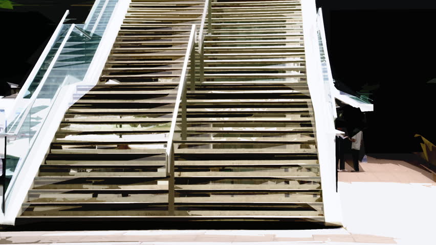 abstracted version of time-lapse shot of people using a steps in london - HD stock video clip