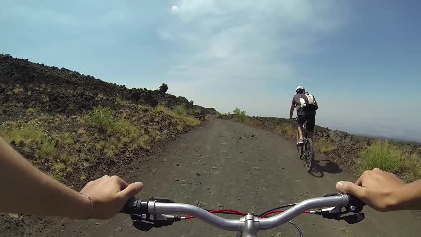 POV Bike Ride On Sandy Trail Stock Footage Video 24049