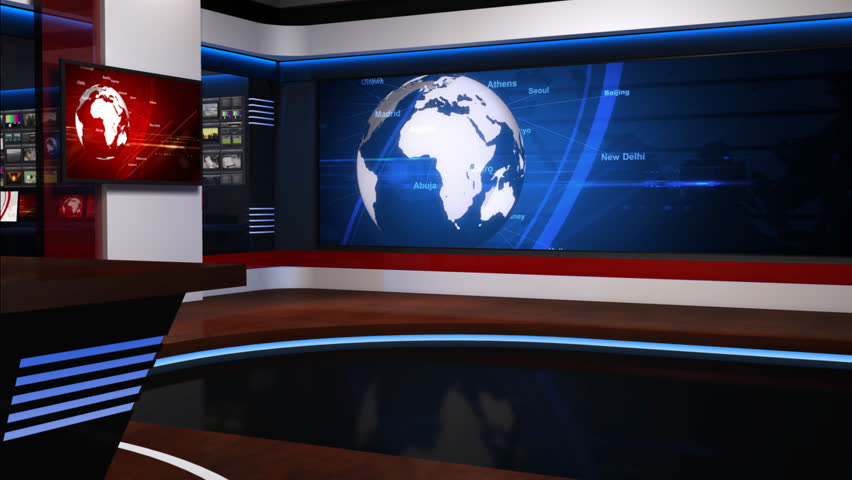 The Real TV News Studio,Loopable, Stock Footage Video ...