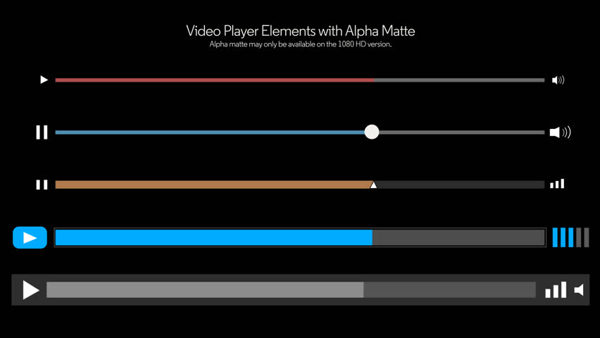 player图片,传说之下player图片 a collection of 5 video player slider elements.