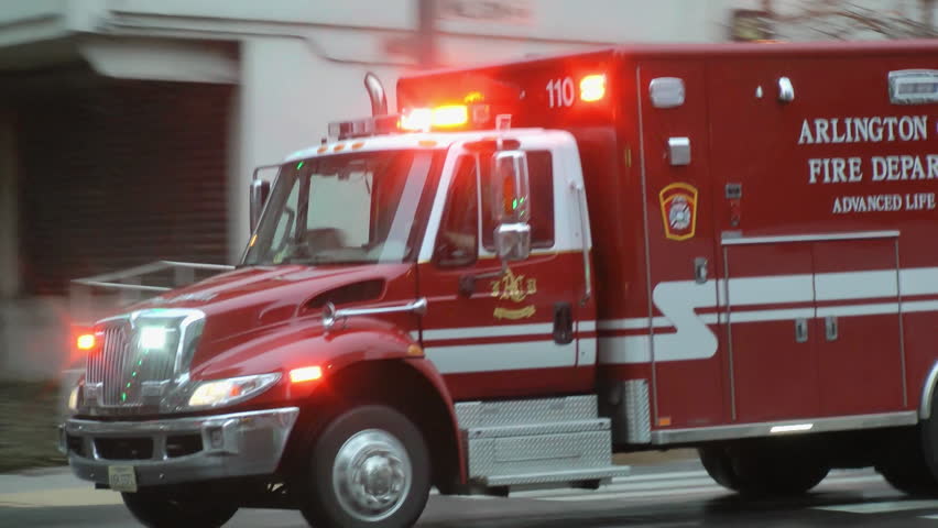 ARLINGTON VIRGINA SEPT 2014 Flashing Emergency Lights Fire 