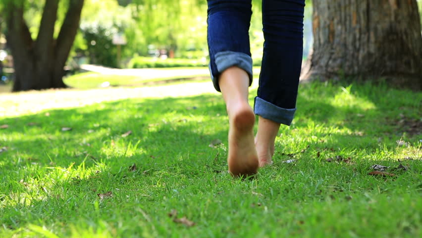 Woman Walking Barefoot On The Grass On A Sunny Day Stock Footage Video 5895902 Shutterstock