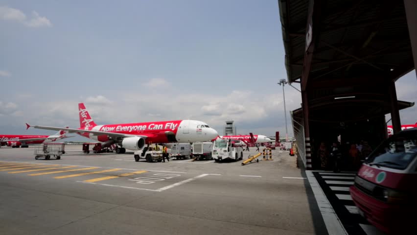 KUALA LUMPUR, MALAYSIA  CIRCA FEB 2014 AirAsia Jet Airplane In Kuala