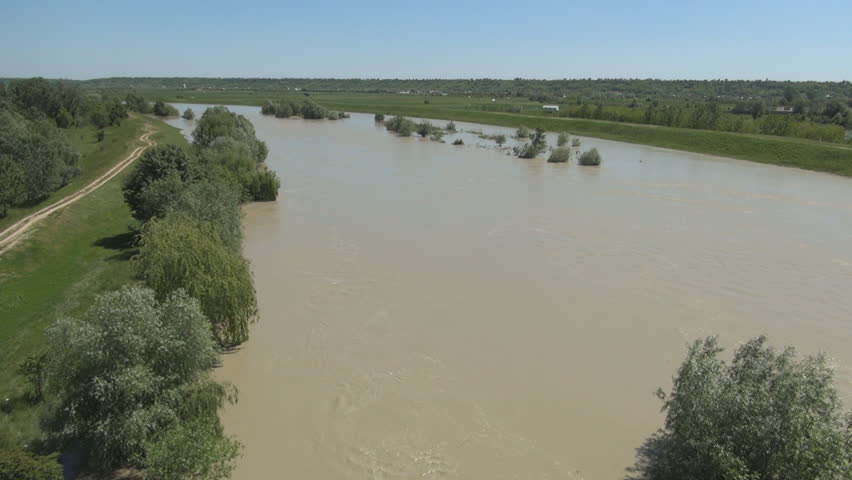 Flash Flood Muddy Rushing Water,River Water Thick With Mud And Debris ...