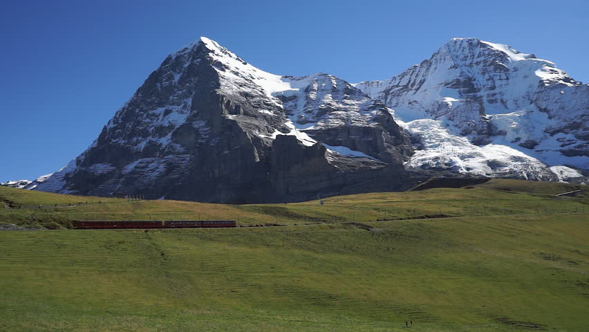 Kleine Scheidegg Switzerland September 27 2014 Swiss Mountain Train