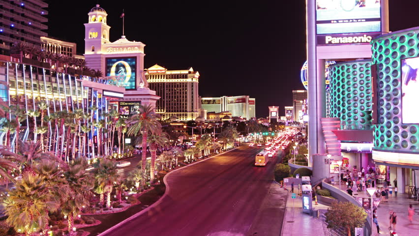 Las Vegas Strip 4k Ultra Hd Timelapse Night Neon Stock Footage Video 