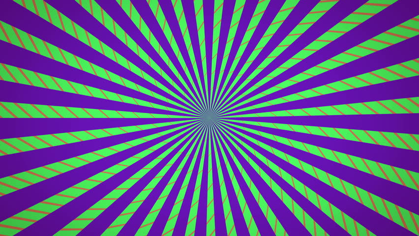 Retro Pattern: Green, Purple And Orange Colors. Rotating ...