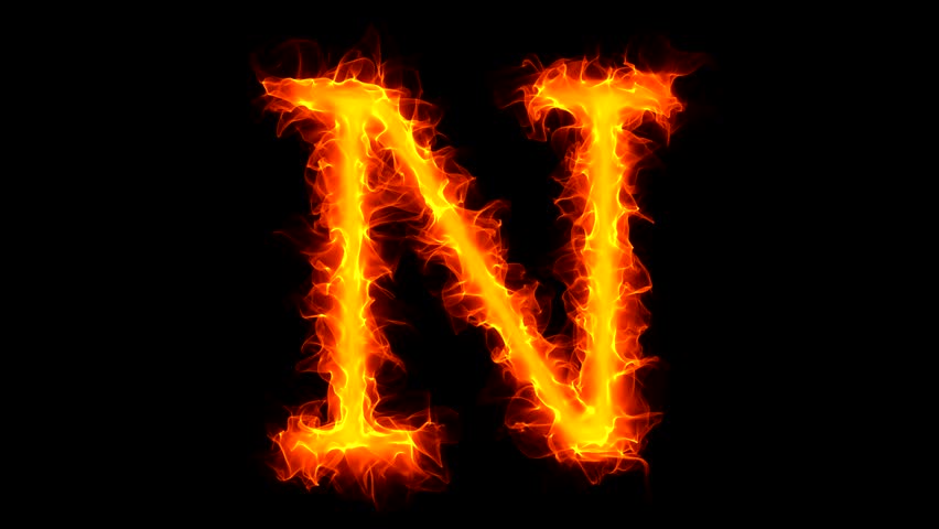 N. Effect Plasma. Letter On Fire. Alpha Channel Is Included. Stock ...