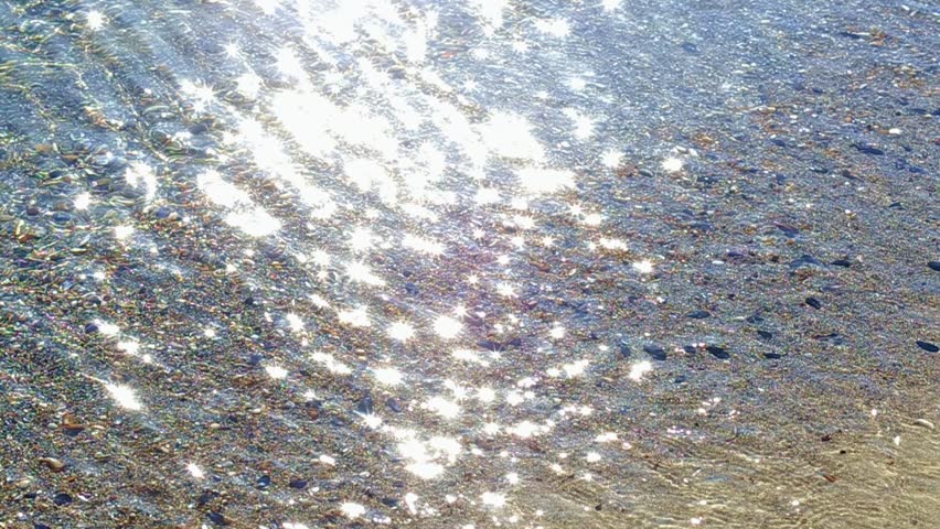Sparkling Sea Water Surface On Sunny Day. Beautiful Sun Beams In Waves ...