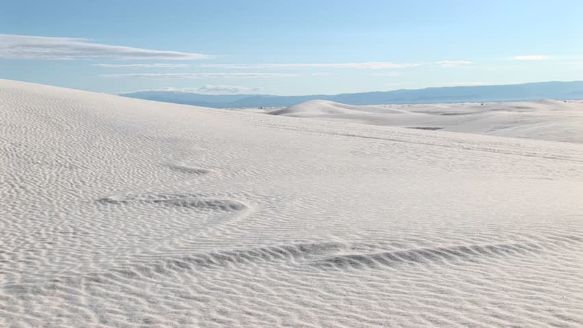 Wide Shot Of Sand Dunes At White Sands National Monument In New Mexico ...