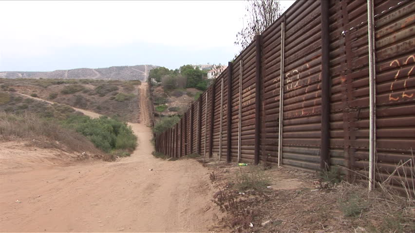 View Of United States Border Fence Protecting The Country In San Diego ...