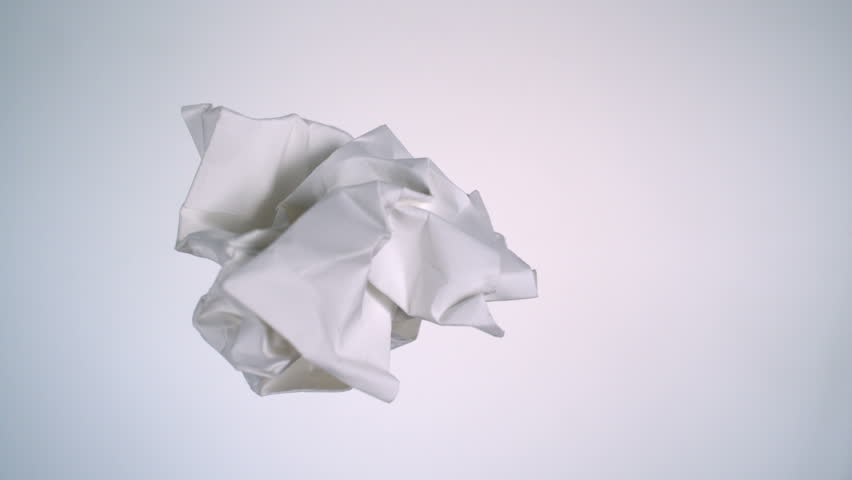 Crushed Paper Flying In The Air Shooting With High Speed Camera ...