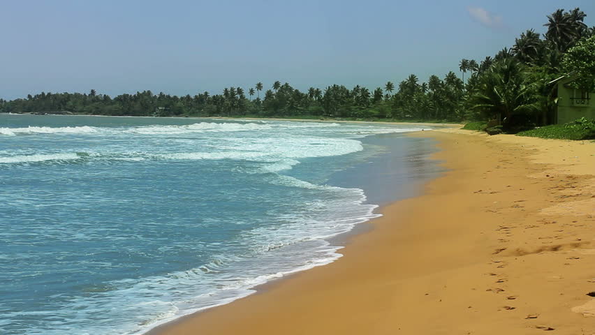 A Shot Of The Exotic Matara Beach, Sri Lanka Stock Footage Video ...