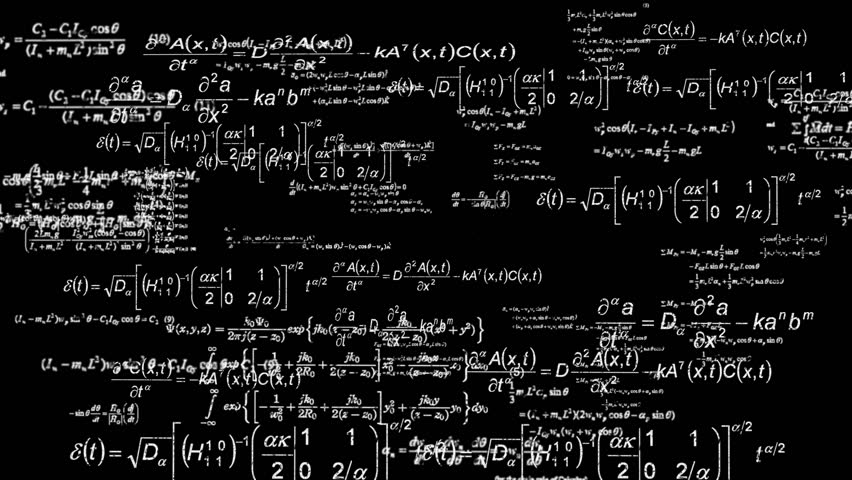 Mathematics Background Fly Through White On Pure Black Stock Footage ...