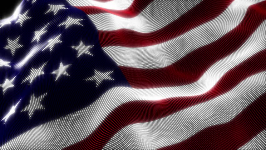 American USA Flag Consisting Of Dots With Glow On White Background ...