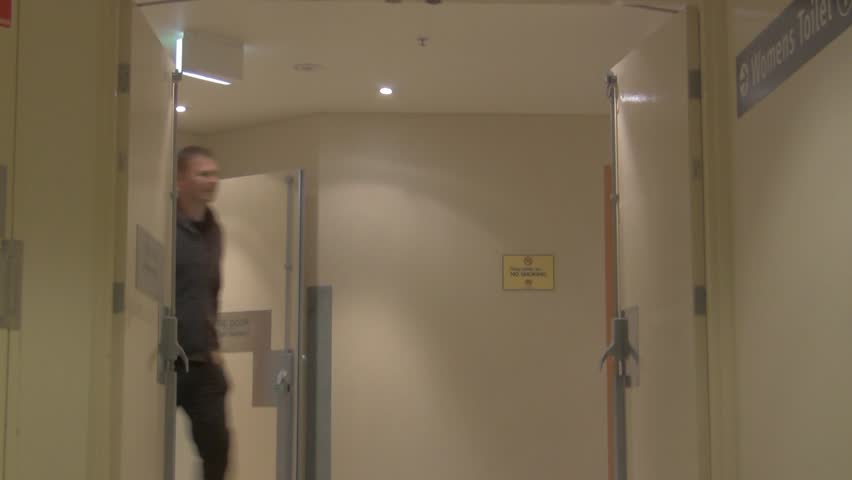 Man Runs Through Hospital Door Way Low Stock Footage Video 5798816 ...