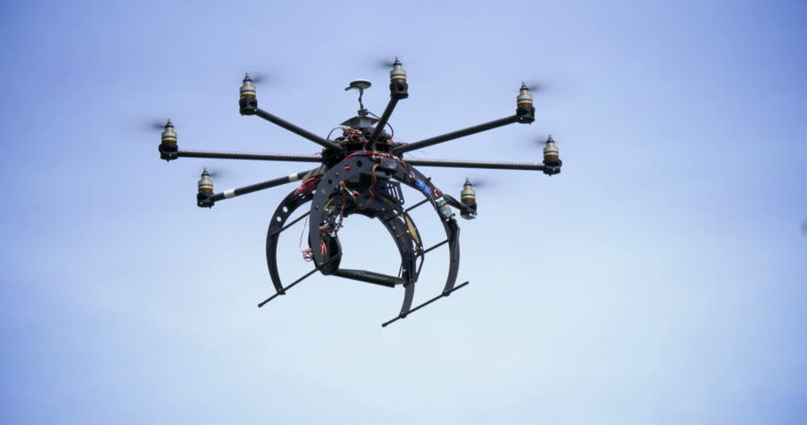 An Unmanned Drone Flies Overhead. Stock Footage Video 6289631 ...