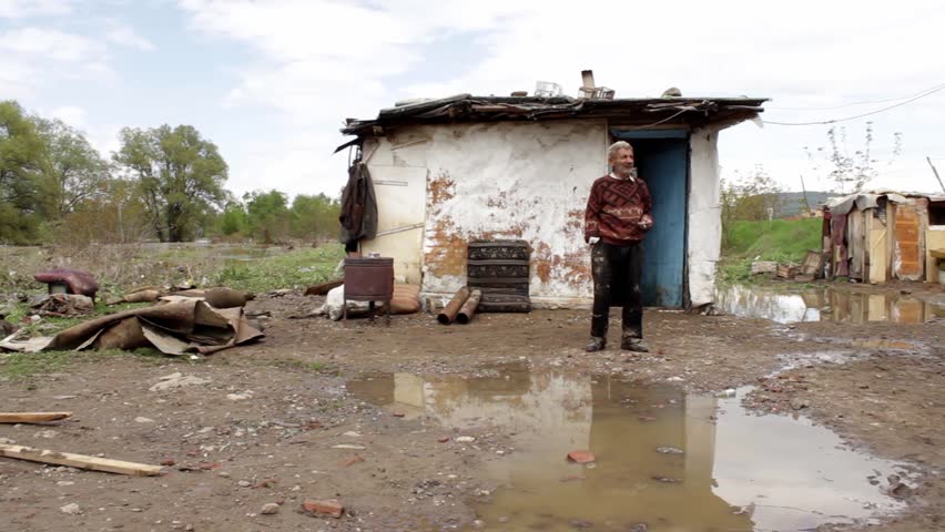 Serbia,Krusevac,May 12th 2014.Flooded Slums Of Poor Elderly Man And ...