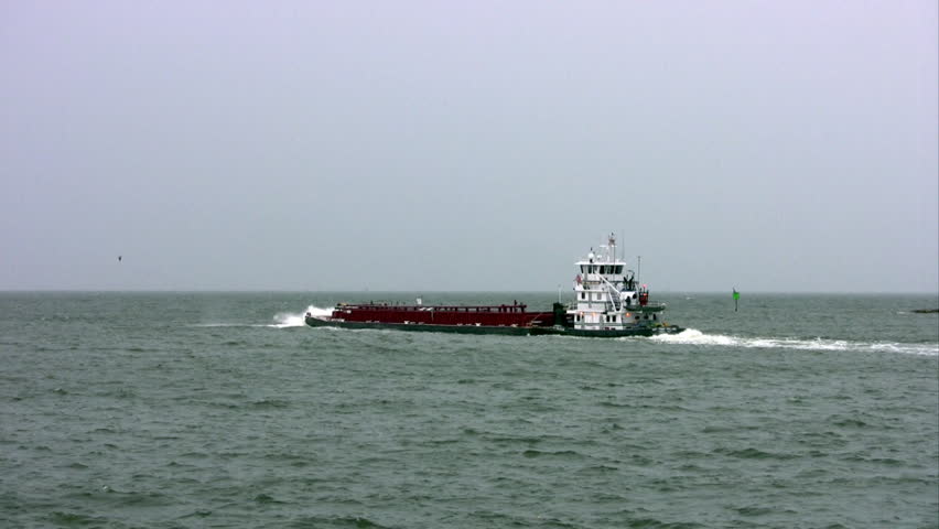 Video Of An Ocean Going Barge In Corpus Christi Texas Bay ...