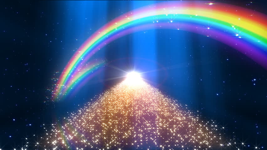 Rainbow in space way. - HD stock footage clip