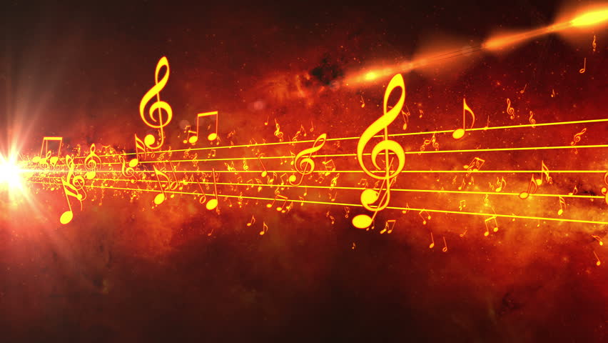 Animated Background With Musical Notes, Music Notes Flowing, Flying ...