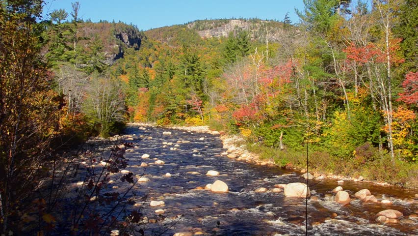 Kancamagus Highway New Hampshire Near Conway Swift River With Rocks And ...