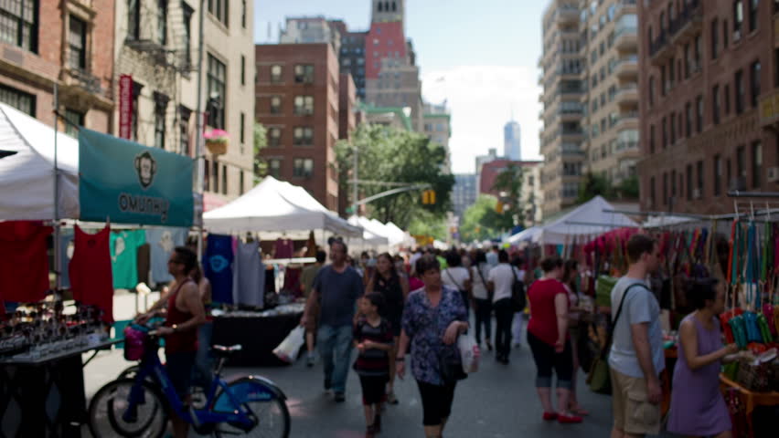 NEW YORK - JUNE 7, 2014: Crowded Street Fair In Greenwich Village ...