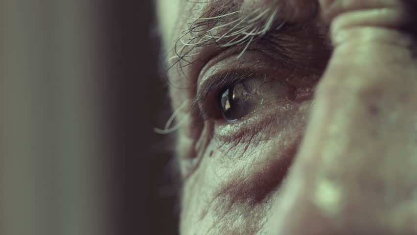 Lonely Old Man: Eye Close-up; Wrinkles And Signs Of Aging Stock Footage ...