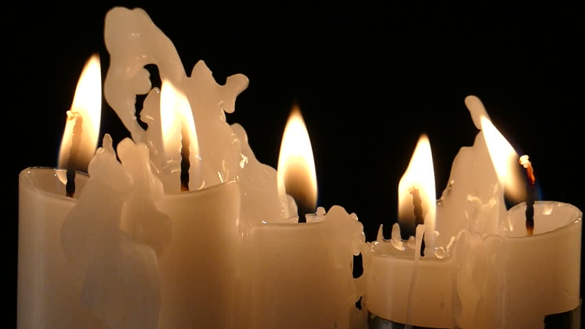 Candles Burning And Melting Fast, Closeup, Time Lapse Stock Footage ...