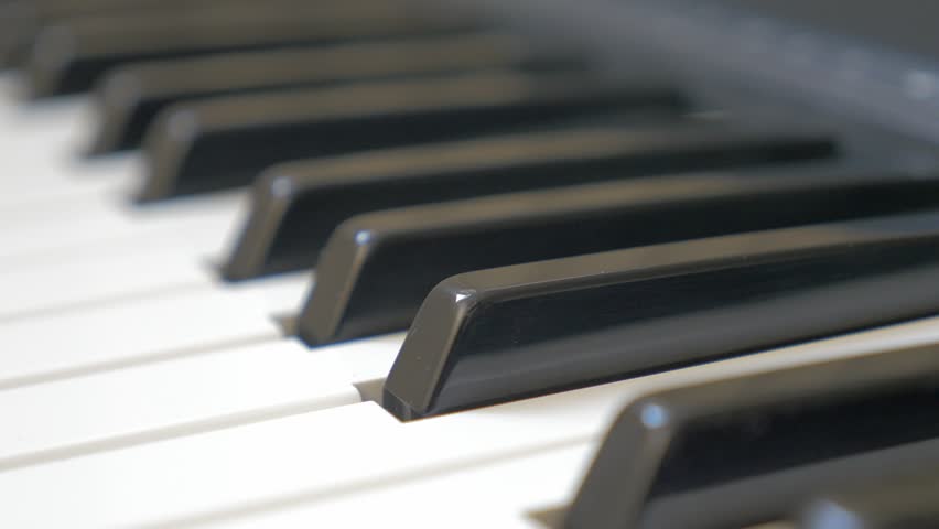 Piano Keys Close-up Panning 4K 2160p UHD Footage - Electric Piano Black ...