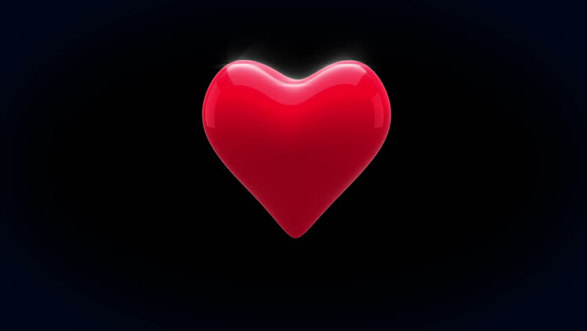 Digital Animation Of Red Heart Thumping On Black Background Stock ...