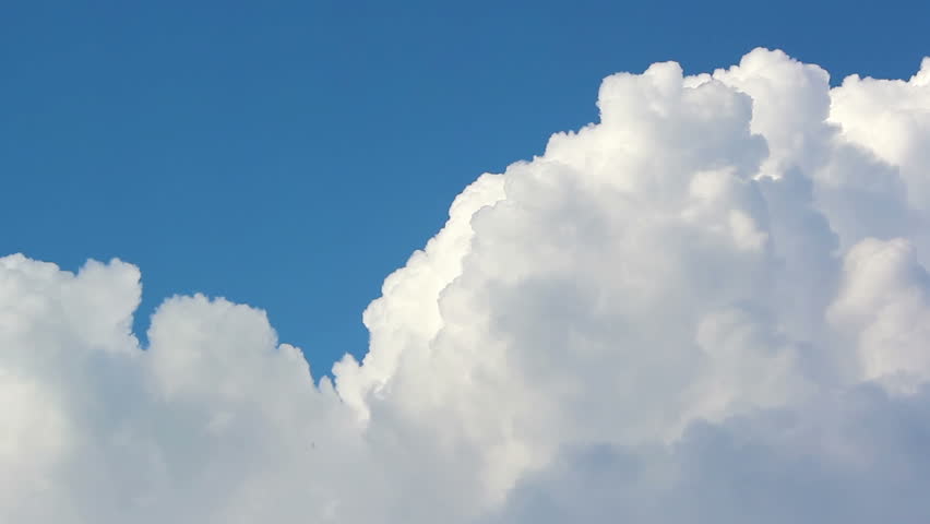 Big Clouds Close Up Of White Conversion Into A Dark Rain Cloud. Time ...