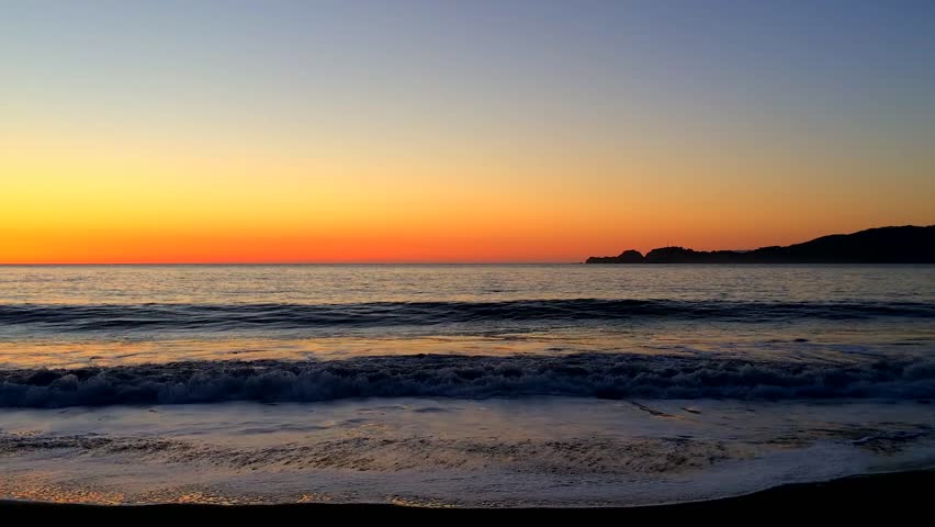 Sunset At Baker Beach, San Francisco, California. USA. 1080p HD With ...