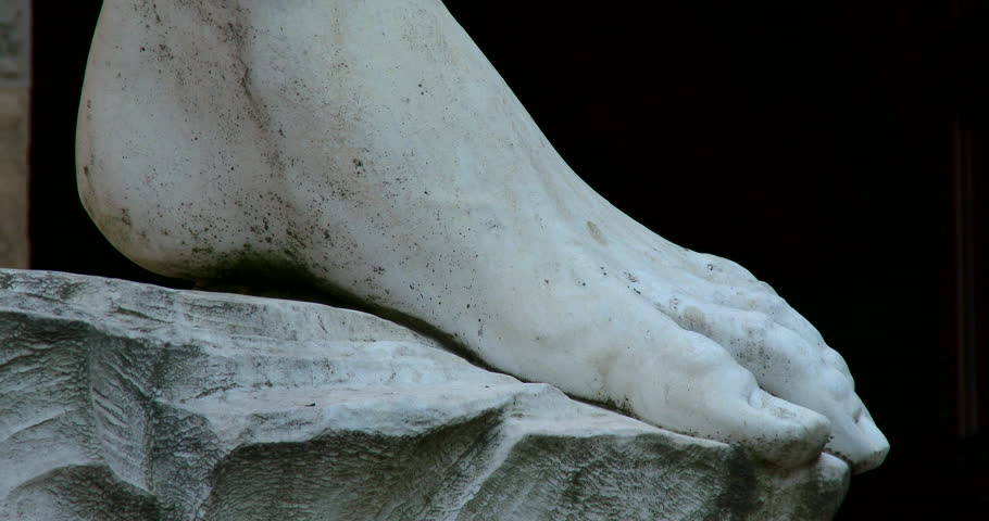 Close Up Shot Of Hand Of Statue Of David In Florence, Shot In 4K Sony ...